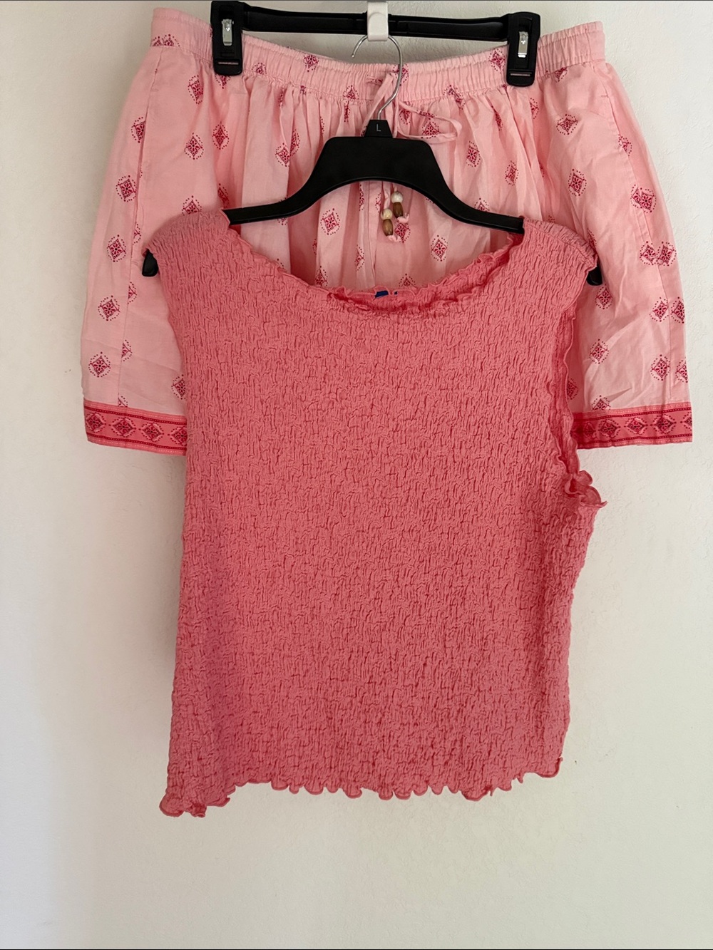 NWOT. Never worn. Women’s Pink Smocked Tank Top w/matching skort.